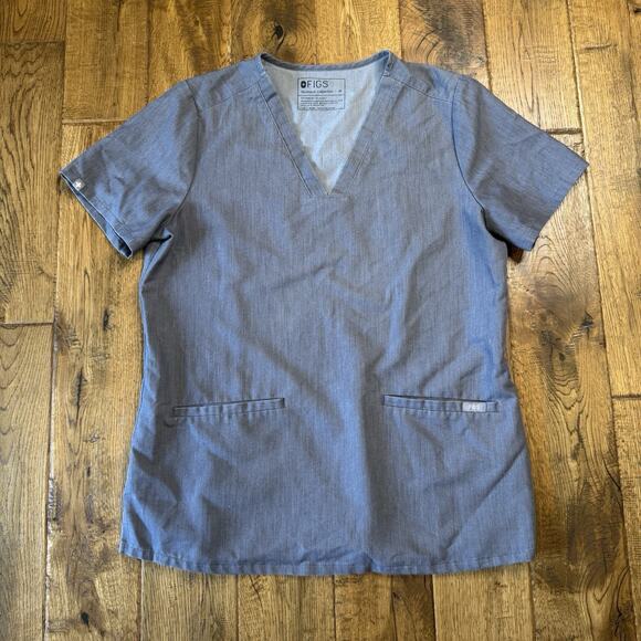 Figs Casma Three Pocket Scrub Top Womens Size M Graphite Gray Medical - Picture 1 of 6